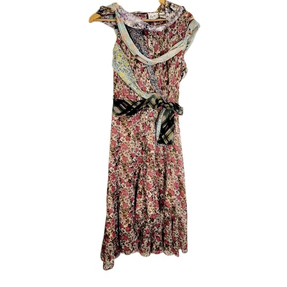 Anthropologie BEGUILE by Bryan‎ Lars Size 6 Dress Ruffle Drape Coquette Gypsy - Picture 5 of 6